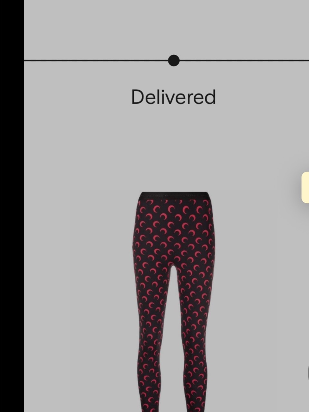Marine Serre Black Leggings with red Moon Print